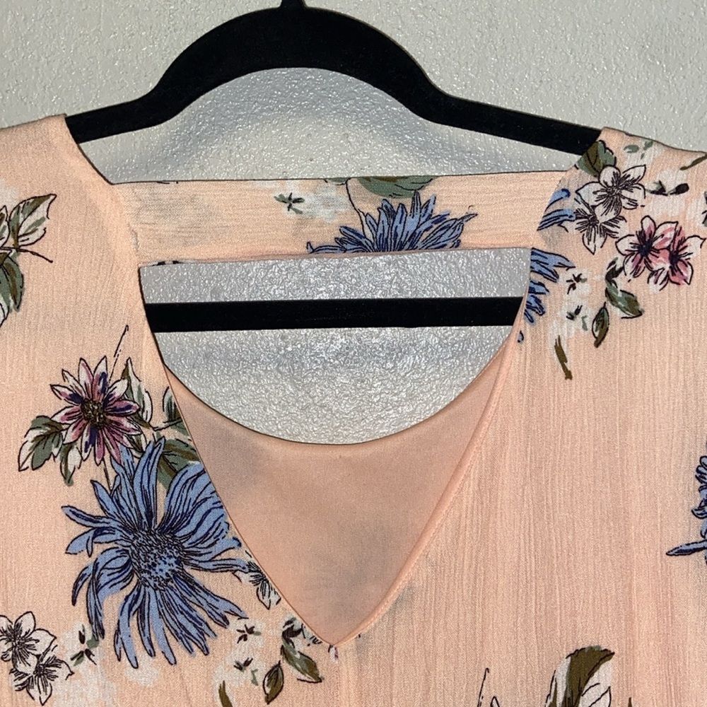 Altar'd State  Pink Floral Deep V Open Back Cottagecore Dress 3071 - Picture 6 of 9